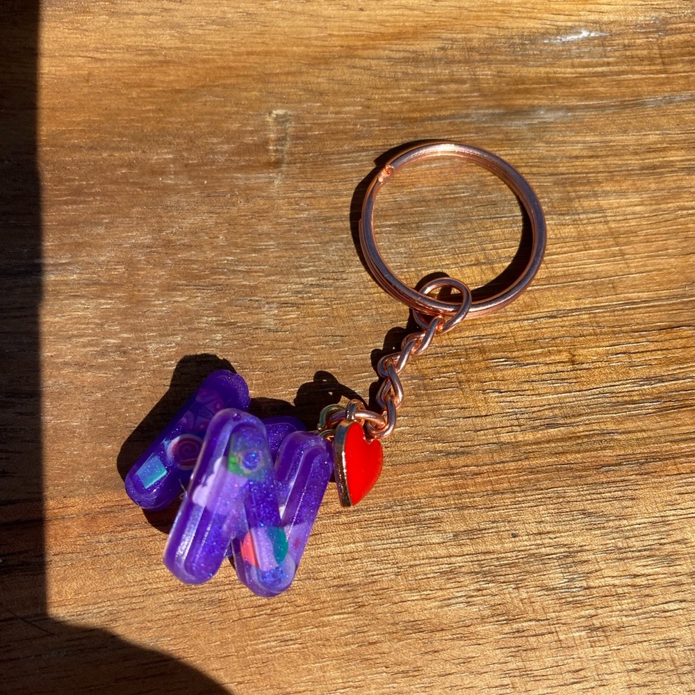 Super cute Red heart custom key chain!